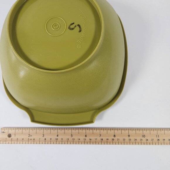 VTG Tupperware Servalier Bowl 858-1 W/ Lid 859-1 Avocado Green Made In Canada - Picture 12 of 13